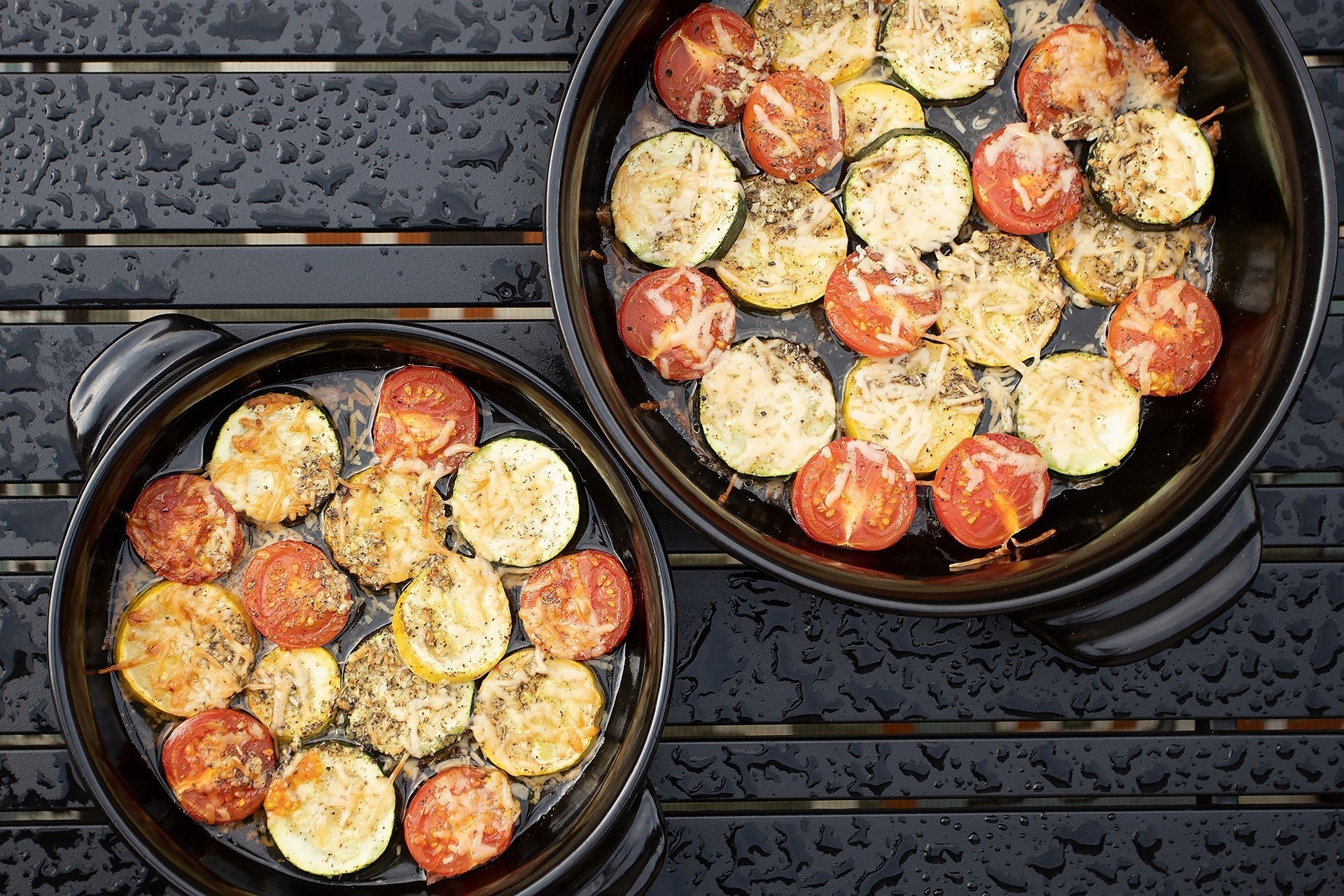 Roasted Garlic-Parmesan Zucchini, Squash &amp; Tomatoes | Xtrema Pure Ceramic Cookware