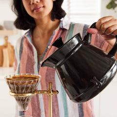 retro tea kettle used to make pour over coffee