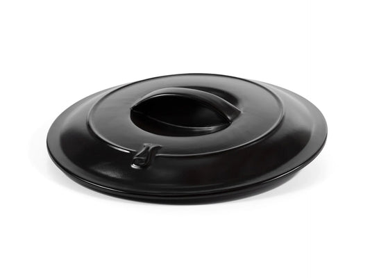 Xtrema black pure ceramic lid with handle on a white background