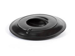 Xtrema black pure ceramic lid with integrated handle on a white background