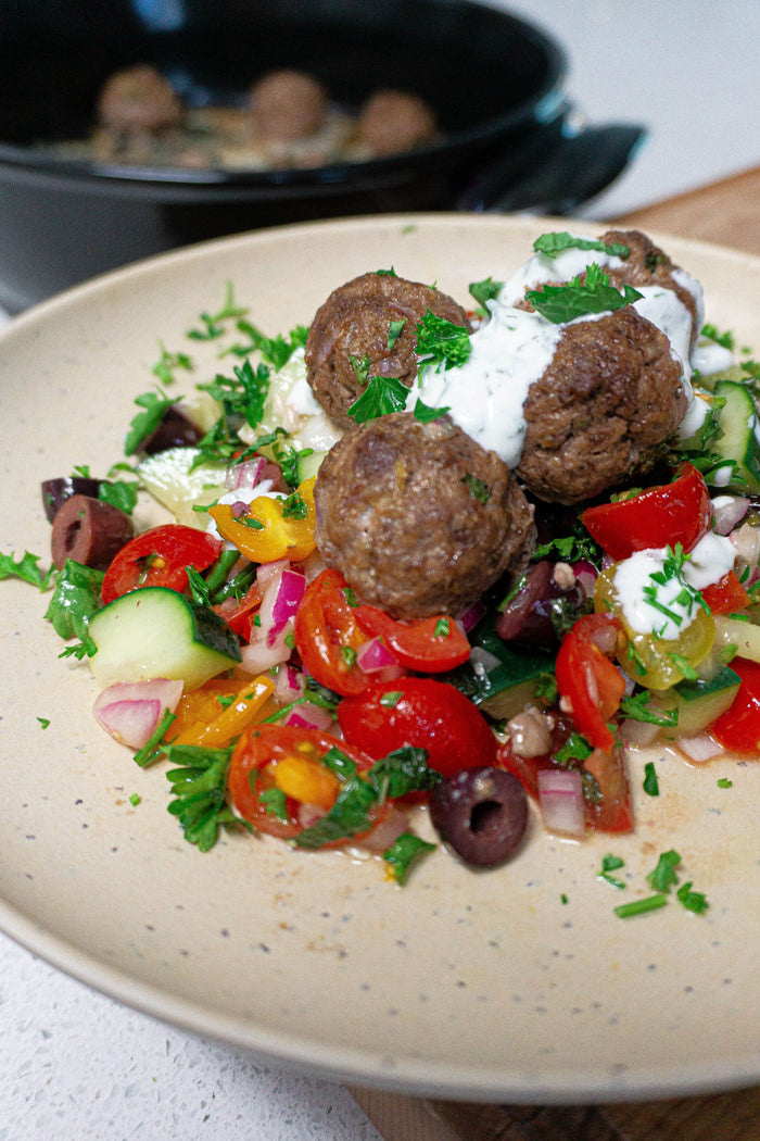 Reil Ranch Beef Greek Style Meatballs Xtrema Pure Ceramic Cookware