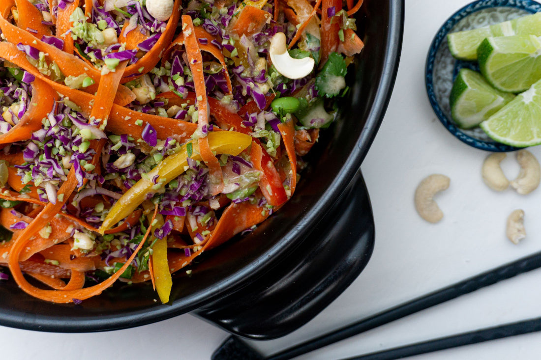Colorful Thai Chopped Salad with Zesty Ginger Dressing